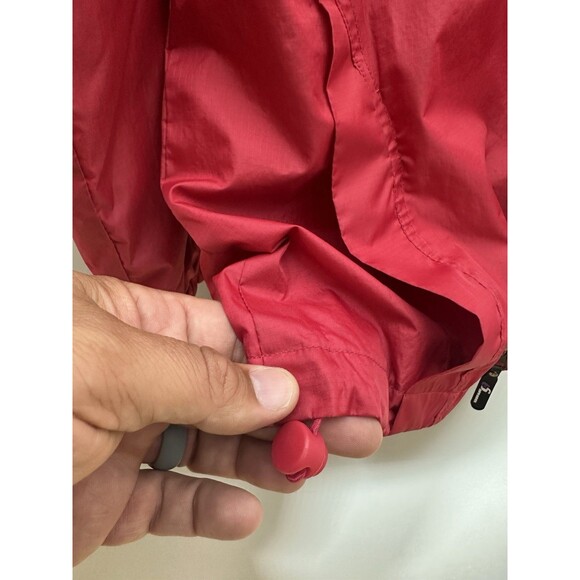 VTG i5 Apparel Red Water Resistant  Zip Windbreaker Rain Jacket Hooded Large - Picture 6 of 10